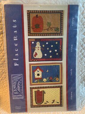 Black Mountain Quilts Autumn Winter Spring Summer Placemats Sewing Pattern 124 -